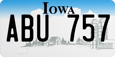 IA license plate ABU757