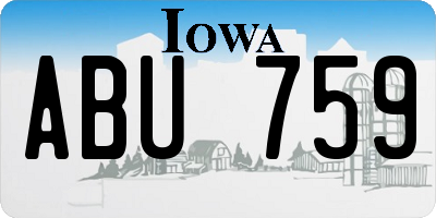 IA license plate ABU759