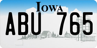 IA license plate ABU765