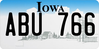 IA license plate ABU766