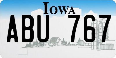 IA license plate ABU767