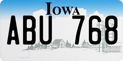 IA license plate ABU768