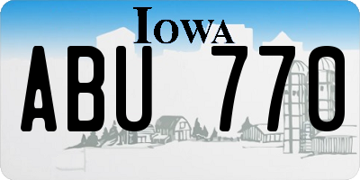 IA license plate ABU770