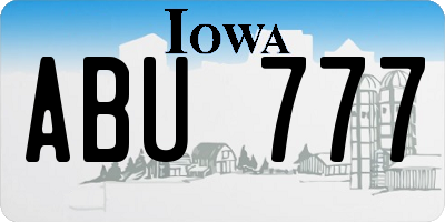 IA license plate ABU777