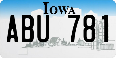 IA license plate ABU781