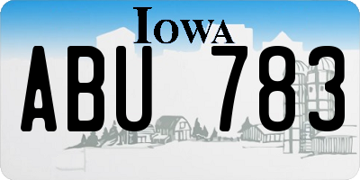 IA license plate ABU783