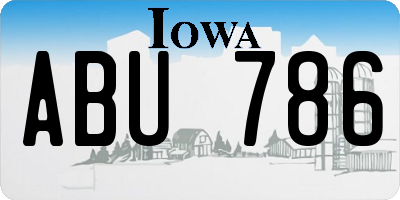 IA license plate ABU786
