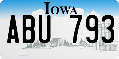 IA license plate ABU793