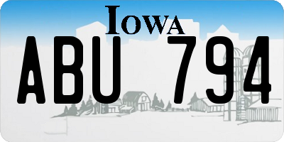 IA license plate ABU794