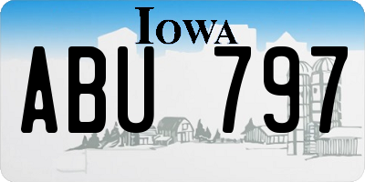 IA license plate ABU797