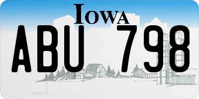 IA license plate ABU798