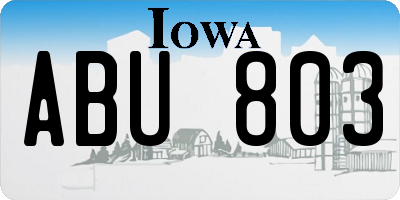 IA license plate ABU803