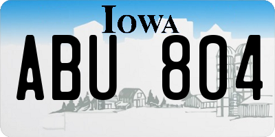 IA license plate ABU804