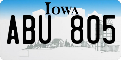 IA license plate ABU805