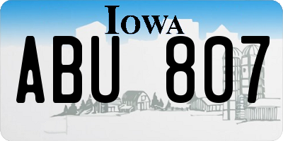 IA license plate ABU807