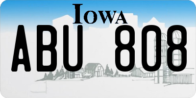 IA license plate ABU808