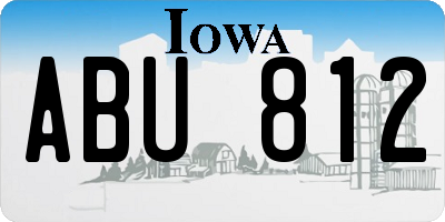 IA license plate ABU812