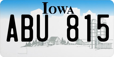 IA license plate ABU815