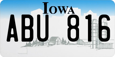 IA license plate ABU816