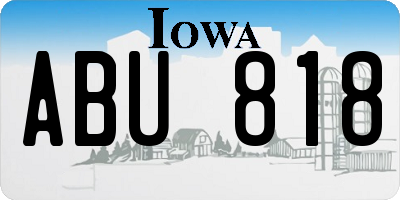 IA license plate ABU818