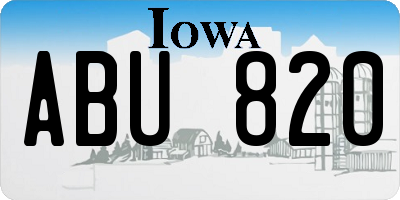 IA license plate ABU820