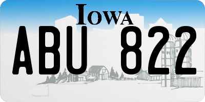 IA license plate ABU822