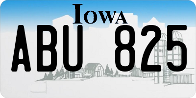 IA license plate ABU825