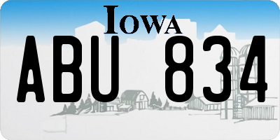 IA license plate ABU834