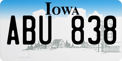 IA license plate ABU838
