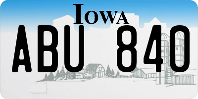 IA license plate ABU840