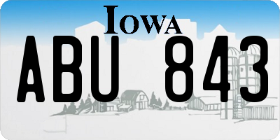 IA license plate ABU843