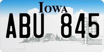 IA license plate ABU845
