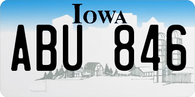 IA license plate ABU846