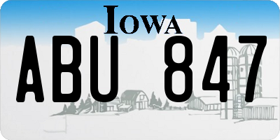 IA license plate ABU847