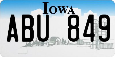 IA license plate ABU849