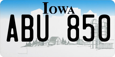 IA license plate ABU850