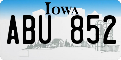 IA license plate ABU852