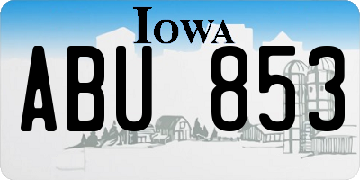 IA license plate ABU853