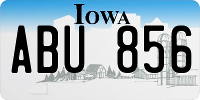 IA license plate ABU856