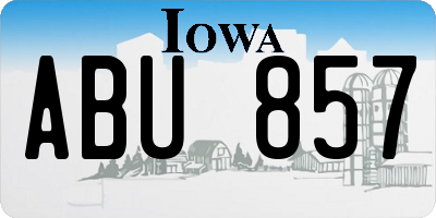 IA license plate ABU857