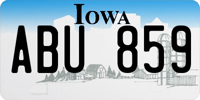 IA license plate ABU859