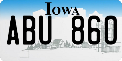 IA license plate ABU860