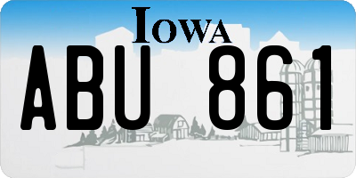 IA license plate ABU861