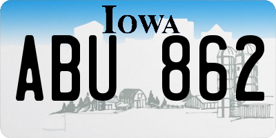 IA license plate ABU862