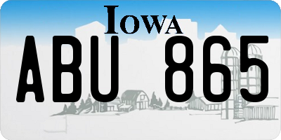 IA license plate ABU865