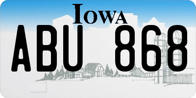 IA license plate ABU868