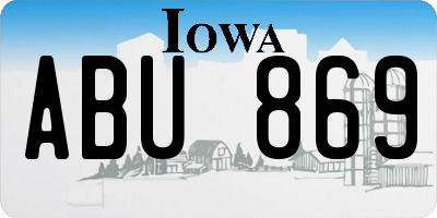 IA license plate ABU869