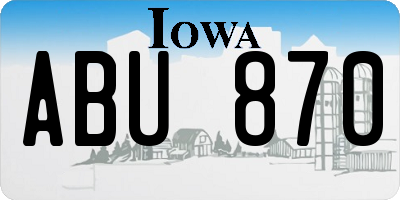 IA license plate ABU870