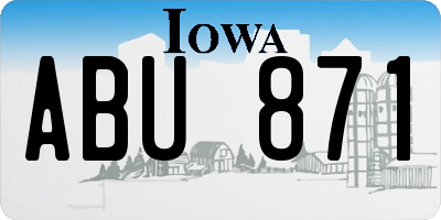 IA license plate ABU871