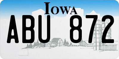 IA license plate ABU872